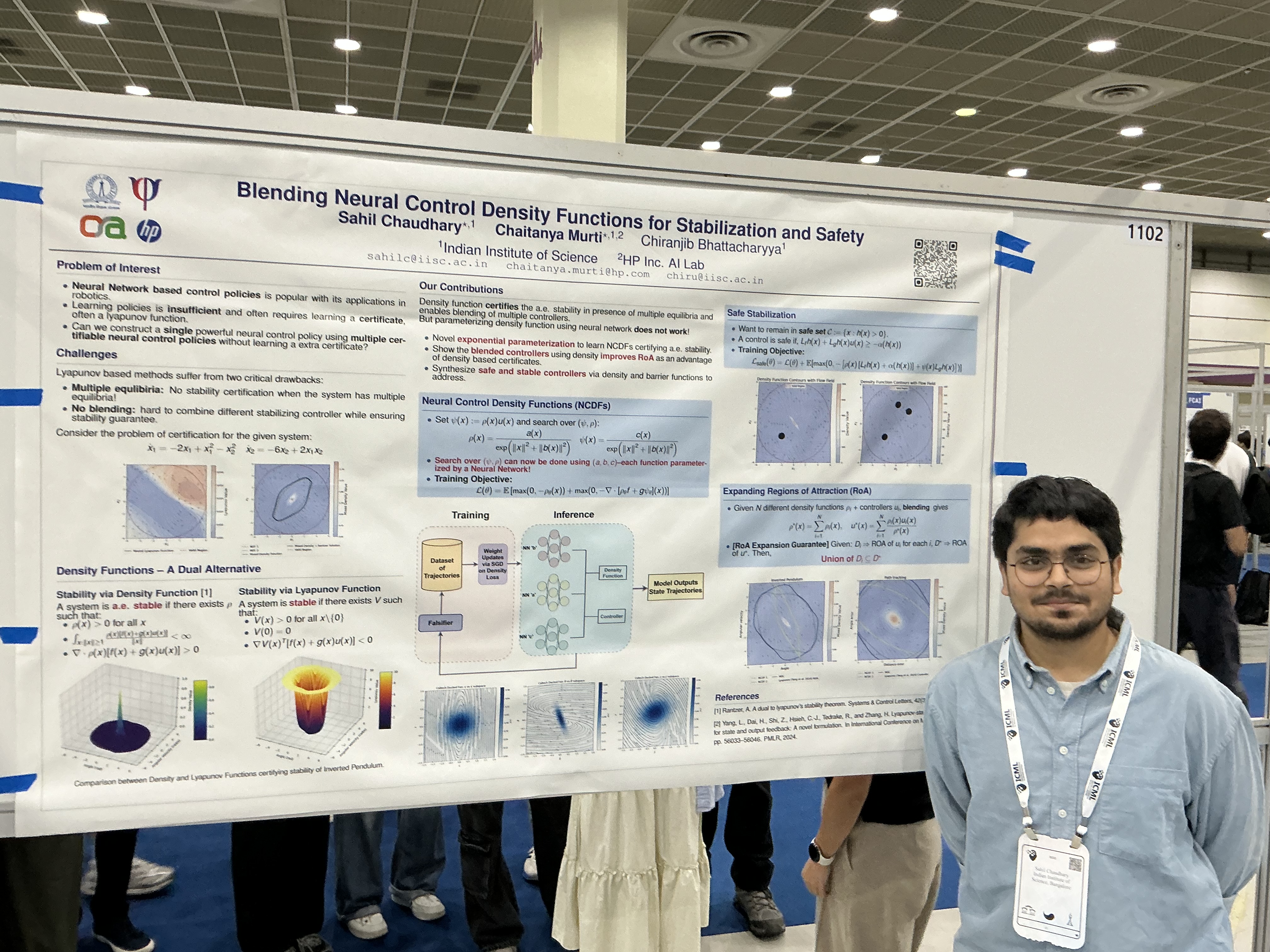 Me in front of our poster on Neural Density Controllers